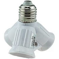 Переходник 3-й Ecola с цоколя Е27/3хЕ27 белый картинка 